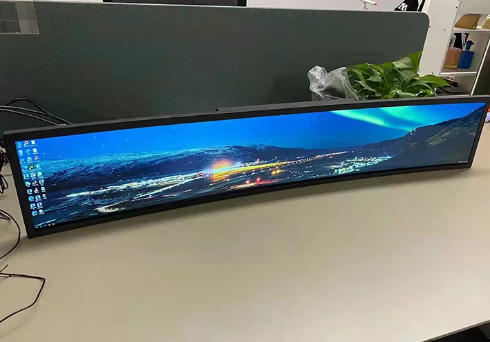 新しい 55 インチ 4k8k LCD 49 インチ カーブ バー スクリーン 65 インチ カッティング スクリーン カーブ タッチ アーク 75 インチ ロング バー スクリーン 86 インチ
