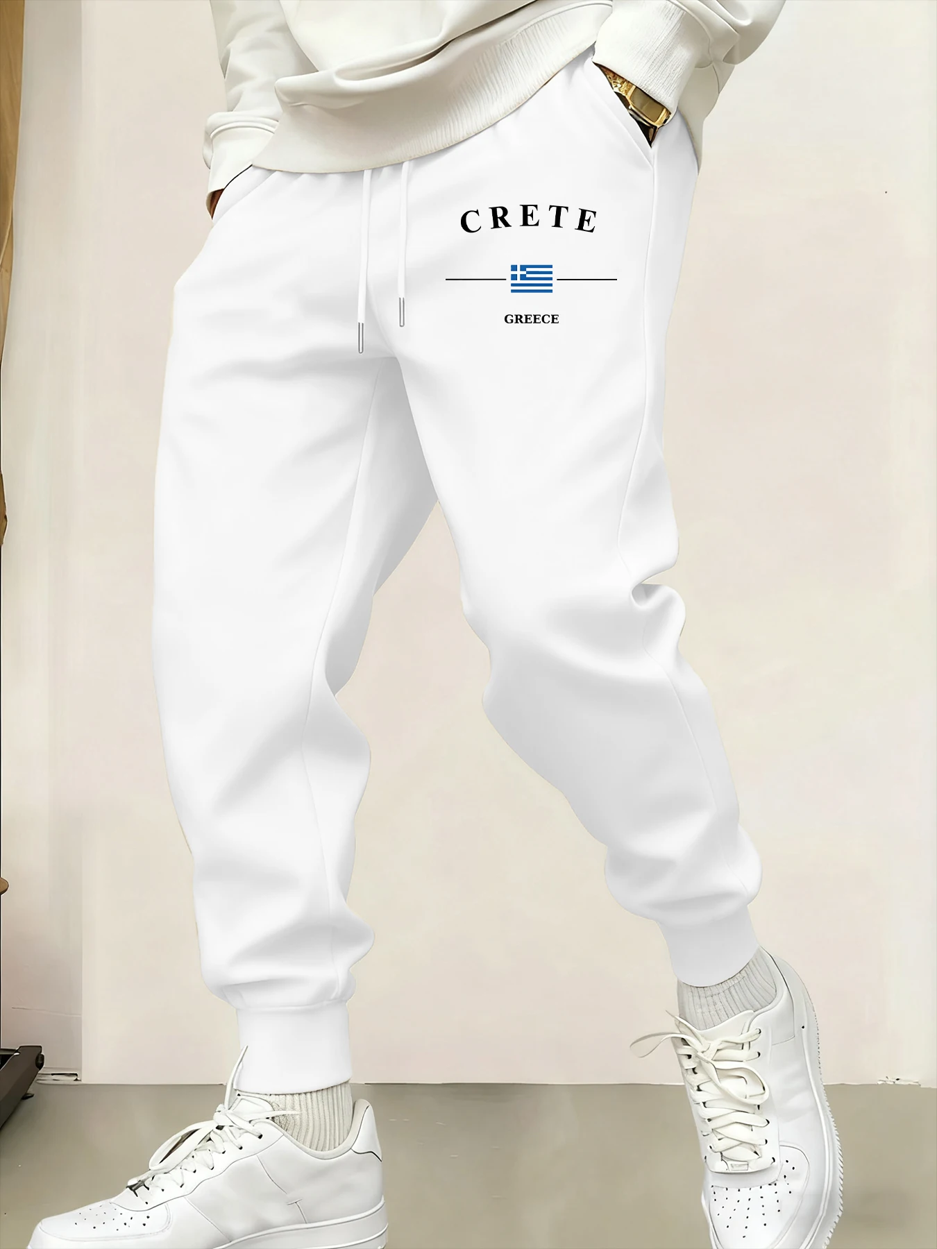 كريتي اليونان رسالة وعلم يطبع رجل Sweatpant السراويل العصرية الصوف بانت الرياضة الركض Britches الخريف موضة Sweatpants #3