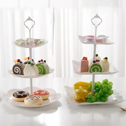3 Tier Cake Stand Display White Rack Afternoon Tea Wedding Cupcake Plate Party Tableware Xmas Brithday Decoration Dessert Holder