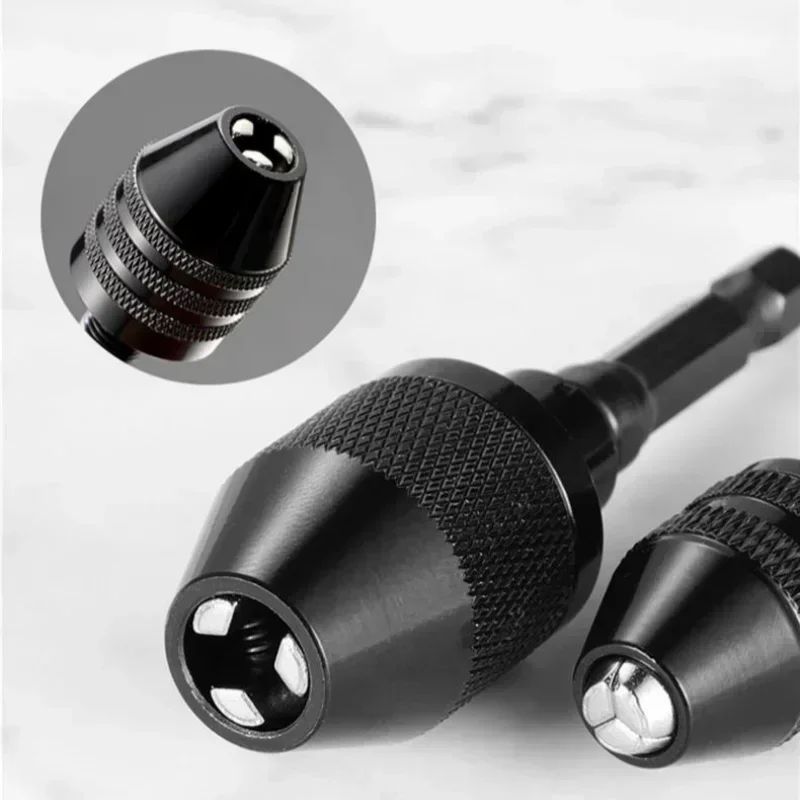Keyless Drill Chuck 0.3-3.6mm Self-Tighten Electric Drill Bits Collet Fixture Tools 1/4