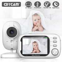 3.5 inch Video Baby Monitor Night Vision Temperature Monitoring 4000mAh Battery Baby Nanny 2-Way Audio Indoor Security Camera