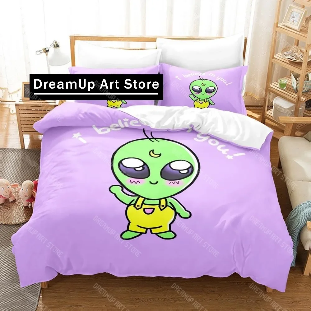

Alien Believe In Yourself Bedding Set Quilt Cover Bed Cover with Pillowcase Twin Single Queen King Size Boys Adult Home Textile