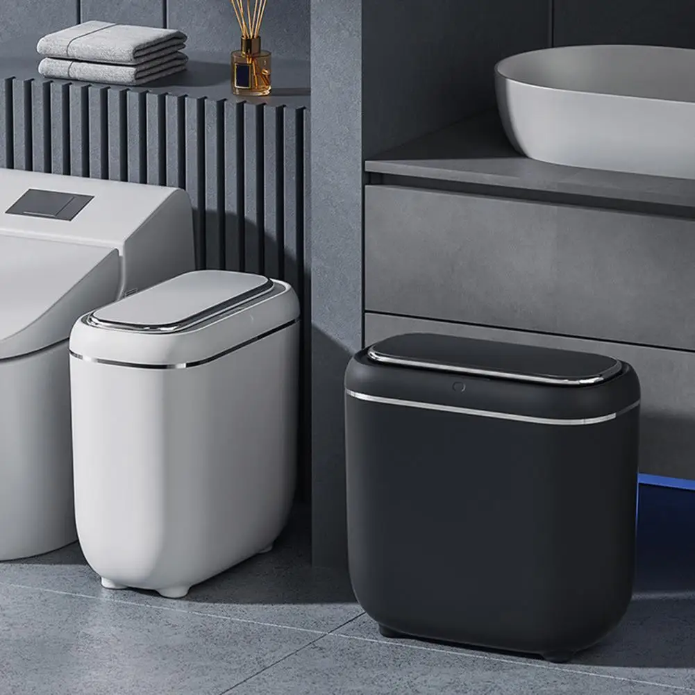 Touchless Garbage Bin for Kitchen Slim Automatic Touchless Trash 14l Waterproof Motion Sensor Bin with Odor-sealing Lid Narrow