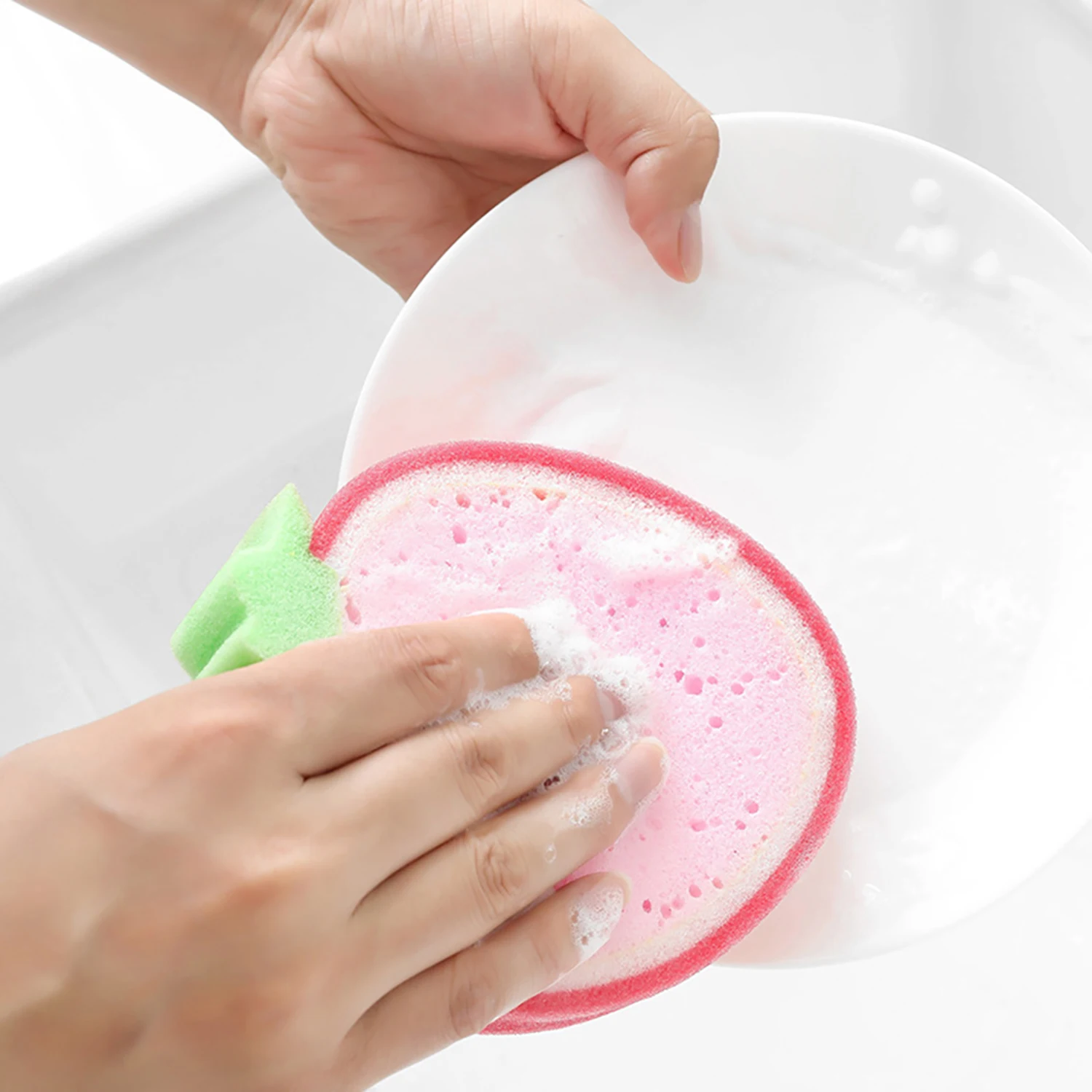 1Pc Cleaning Sponge Eraser Cute Fruit Type Thickened Sponge Wipe Decontamination And Washing Dishes Cup Kitchen Household