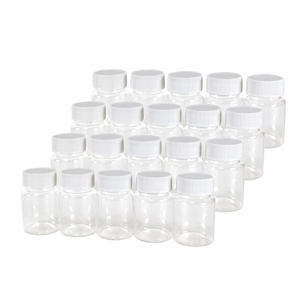 50Pcs 50ml Transparent Refillable Bottle Plastic Lotion Bottles with Screw Cap Cosmetic Sample Container Mini Travel Liquid Jars