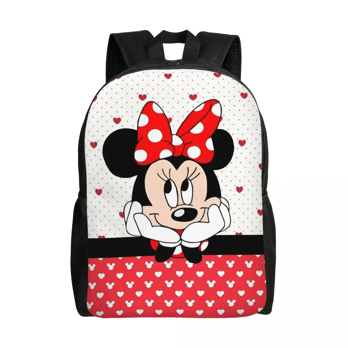 

Custom Minnie Mouse Vermelha Backpacks for Men Women Waterproof College School Bag Print Bookbags