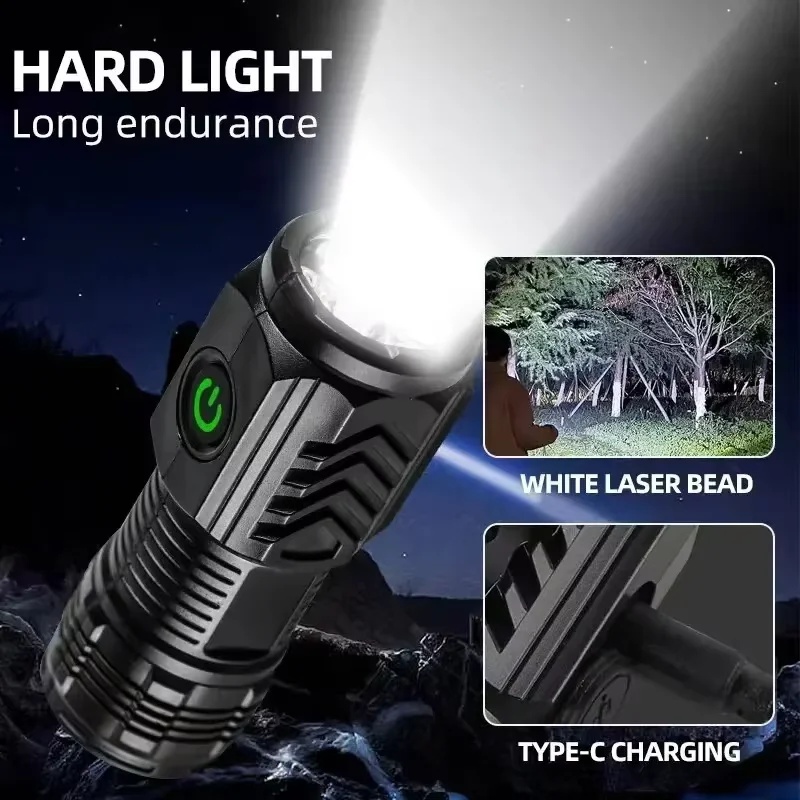 Torcia tattica a LED ricaricabile ad alta potenza Torcia super luminosa Tiki Torce potenti per uso di emergenza all'aperto