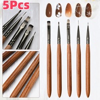 5Pcs/Set Detail Painting Nail Art Brushes For Acrylic Application UV Gel French Line/Flower Drawing Pen DIY Manicure Salon Tools
