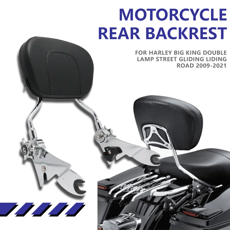 Motorcycle Detachable Backrest Sissy Bar With Luggage Rack For Harley Touring Road King Street Glide Electra Glide CVO 2009-2019