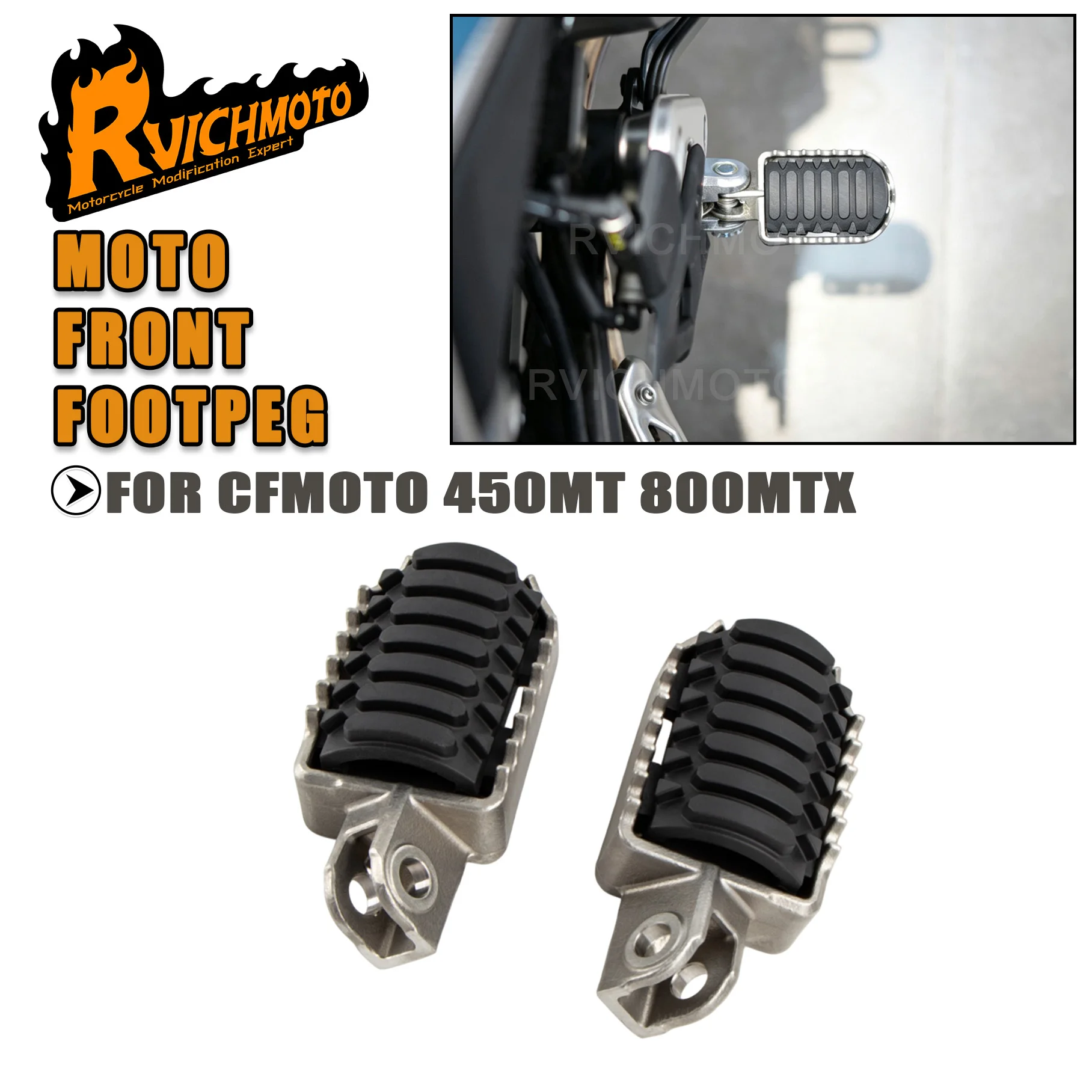 High Grip Anti‑Slip Front Footpeg Pedal For CFMOTO MT 800MTX 800MT‑X 450MT MT450 Motorcycle Footrest Spare Replace Accessories