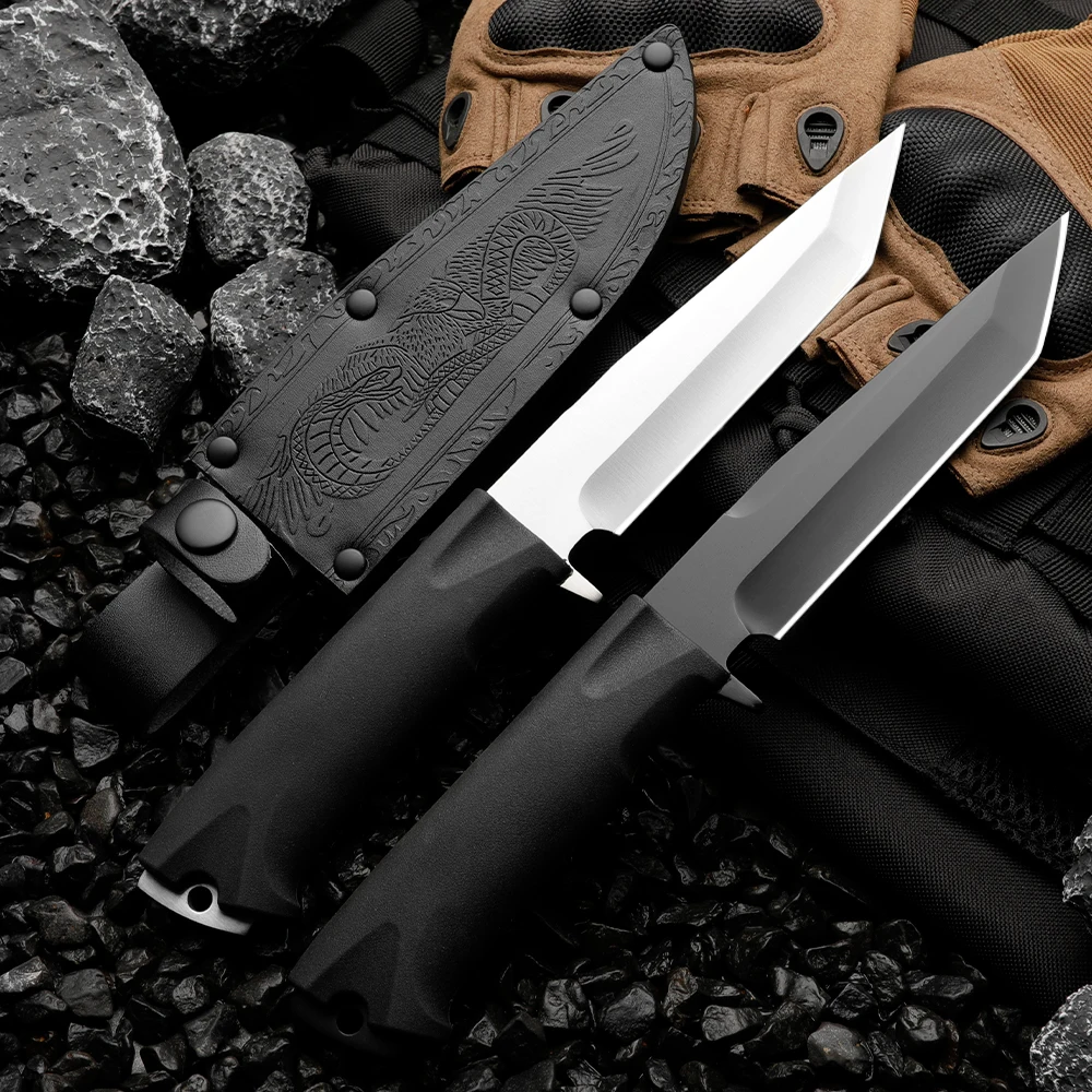 HUANGFU High quality 9CR18MOV outdoor knife fixed blade wilderness survival knife men\'s gift rescue knife hiking hunting knife