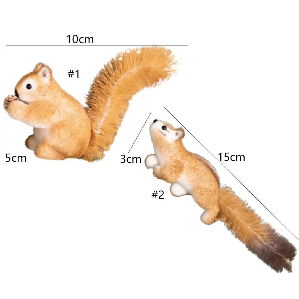 Cute Christmas Squirrel Pendant Realistic Foam Simulation Squirrel Hanging Ornaments Exquisite Christmas Tree Decorations