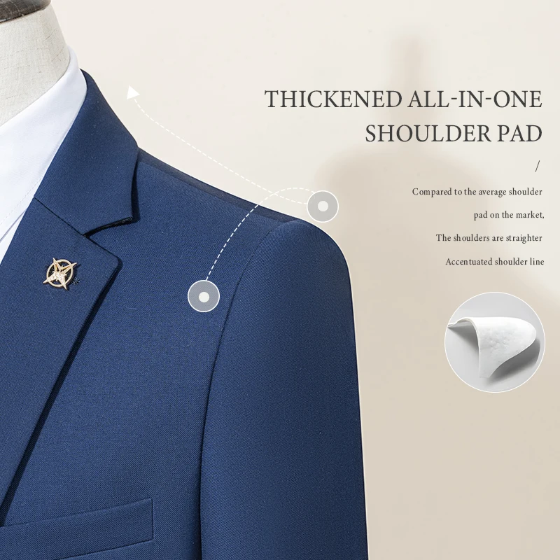 ST Cassy بدلة رمادية داكنة عالية الجودة بقصة ضيقة بلون واحد بدلة رسمية للأعمال والمكتب معطف واحد الصدر طقم مكون من قطعتين