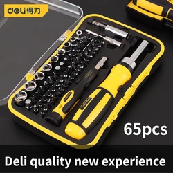 Deli 30/56 piece portable precision magnetic ratchet screwdriver bit kit, mobile phone, notebook, household maintenance tool set