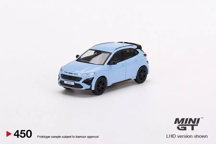 Mini GT 1:64 Hyundai KONA N Performance Blue #450 Diecast Model Car Collection Limited Edition Hobby Toys