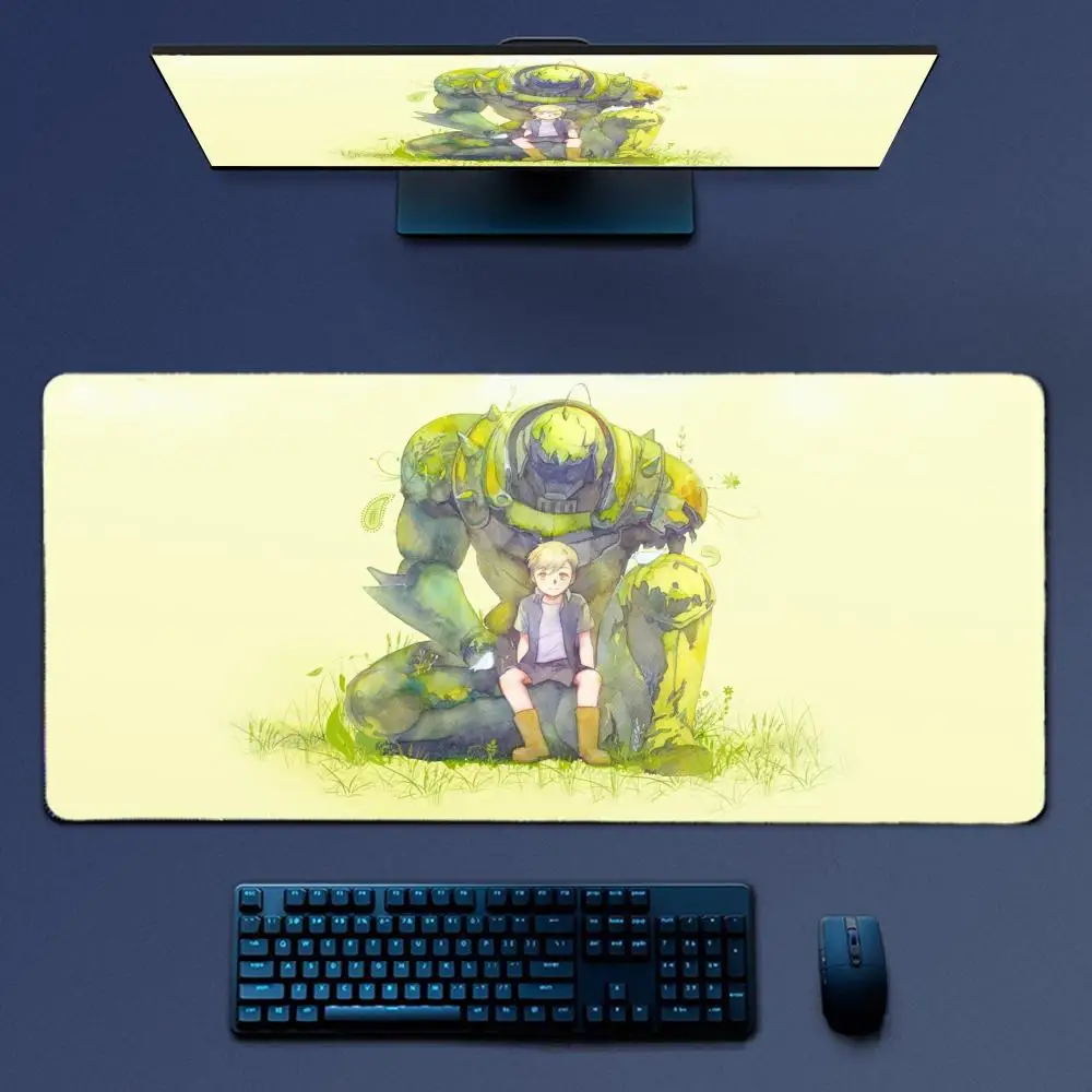 Anime fullmetal alchemist mousepad grande gaming mouse pad lockedge engrossado teclado de computador mesa tapete