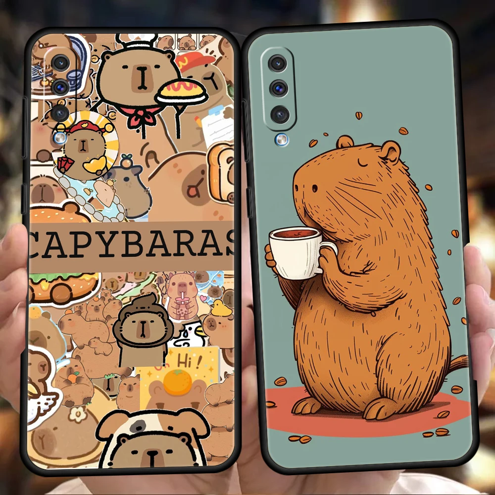 

Phone Case for Samsung Galaxy A24 A13 A53 A73 A33 A22 A12 A02 A03 A05 A70 A50 A10 A20 5G Soft TPU Shell Capas Bags Cute Capybara