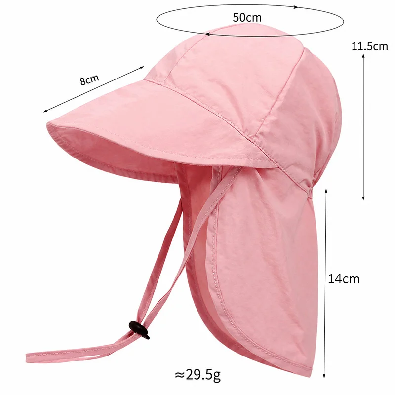 New Kids Sun Hat with Shawl Neck Protection Baby Summer Hat Beach Cap Korean Children Baseball Cap Outdoor Travel 1-4Y image 6