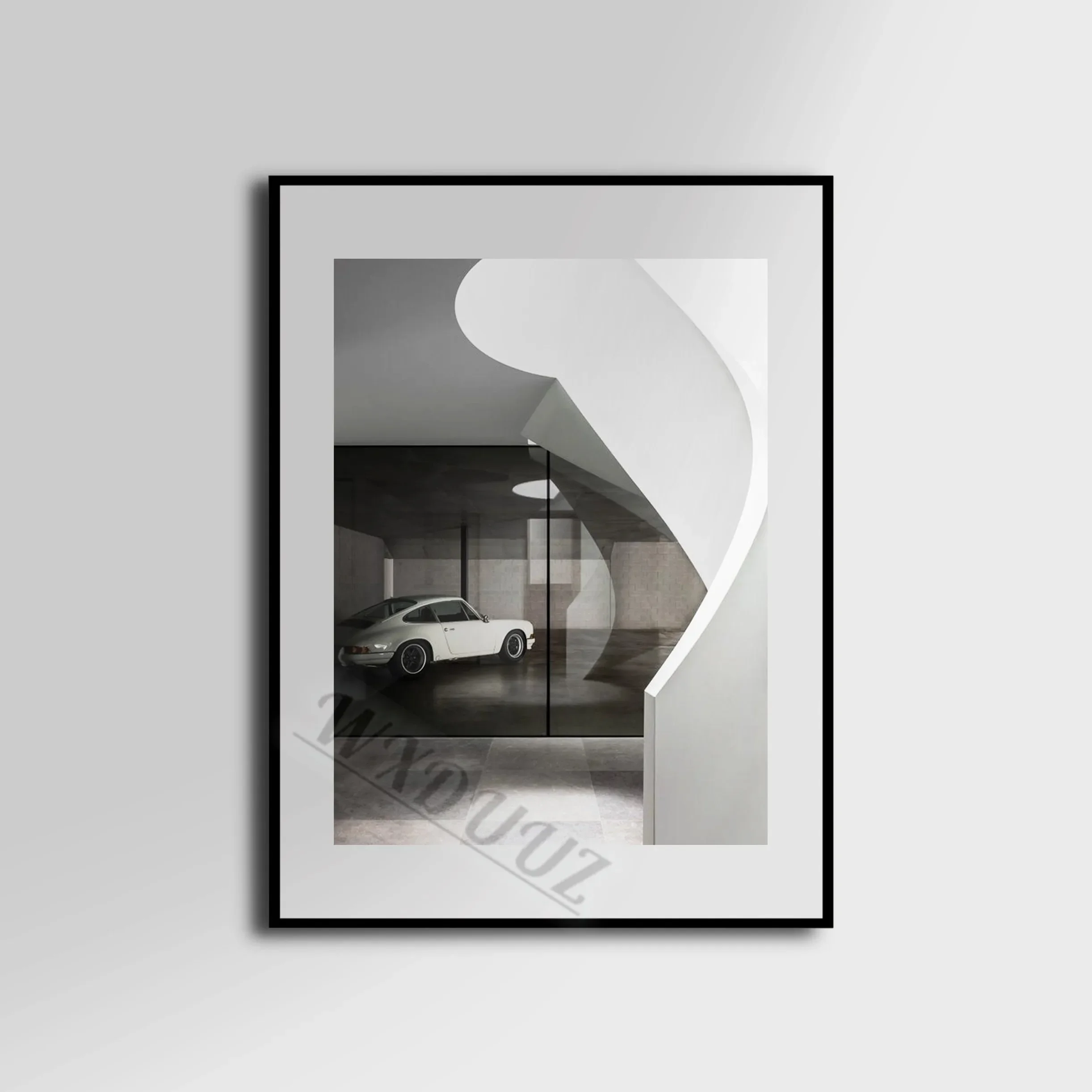 Nordic Vintage Schwarz-Weiß Ästhetische Wand kunst Klassische Supercar Street HD Öl auf Leinwand Plakate und bedruckte – Detail 4