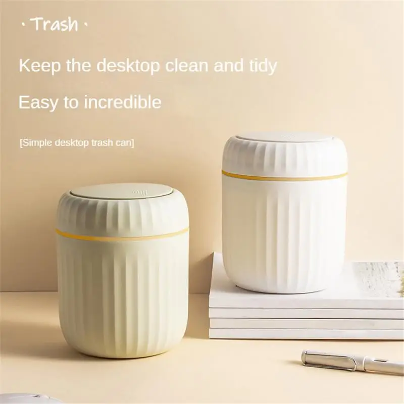 Mini Schattige Pers Desktop Prullenbak Dubbellaagse Koffietafel Bomafdekking Slaapkamer Kantoor Kleine Opslag Emmer Vuilnisbak