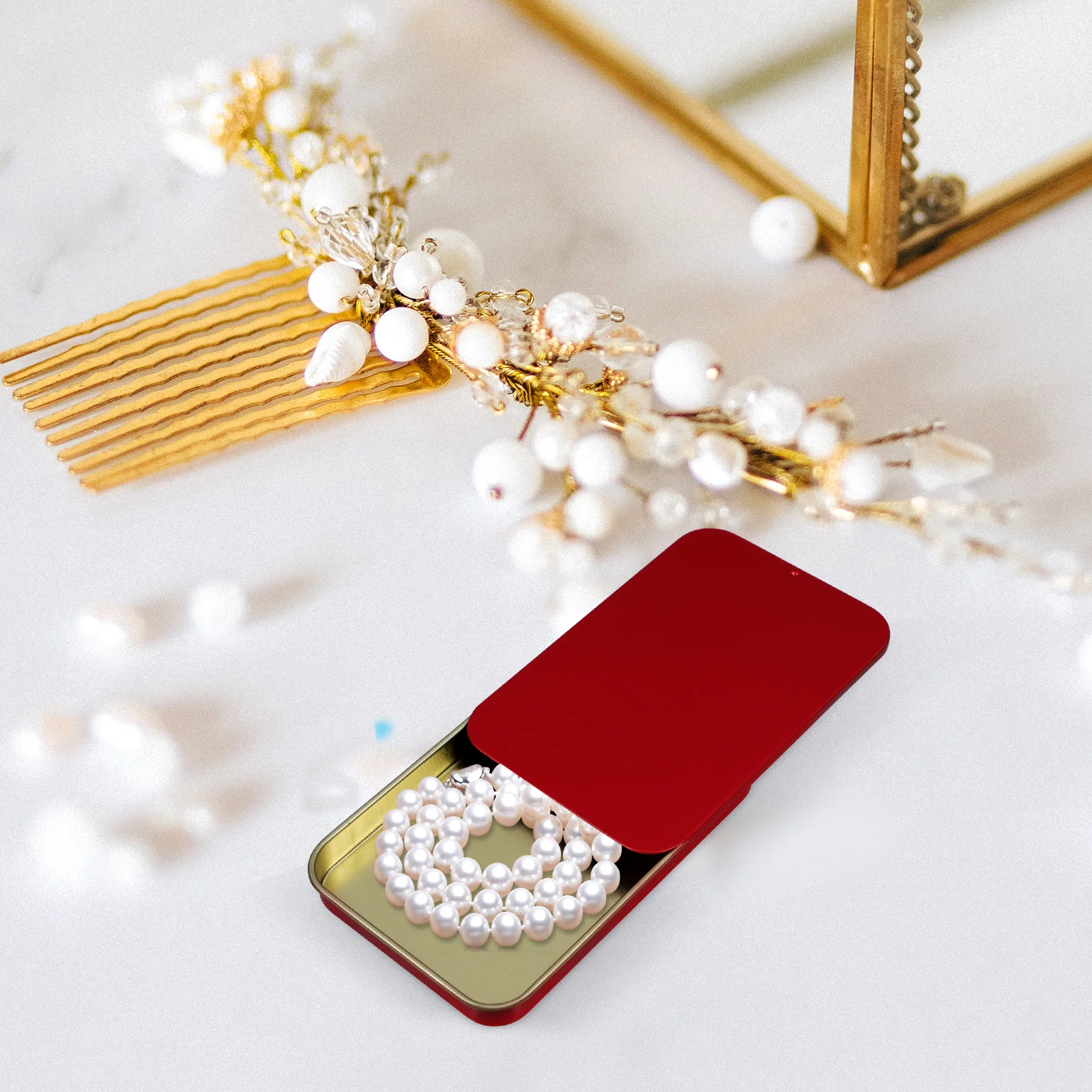 

2Pcs Vintage Tinplate Balm Box Slide Top Metal Container for Lip Balm Stick Organizers Portable Mini Storage Tin Airtight Small