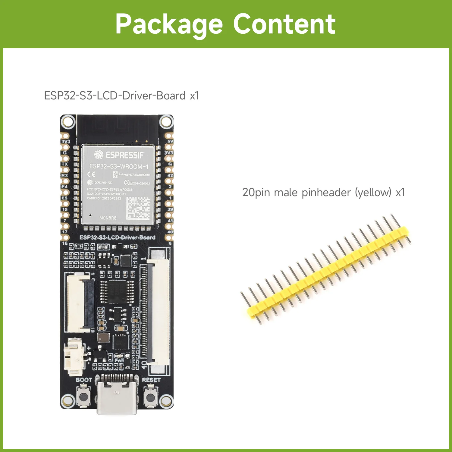 Placa controladora LCD RGB Waveshare ESP32-S3, procesador de doble núcleo LX7 de 32 bits y 240 MHz, PSRAM y Flash de 8 MB, amplificador WiFi; Soporte Bluetooth