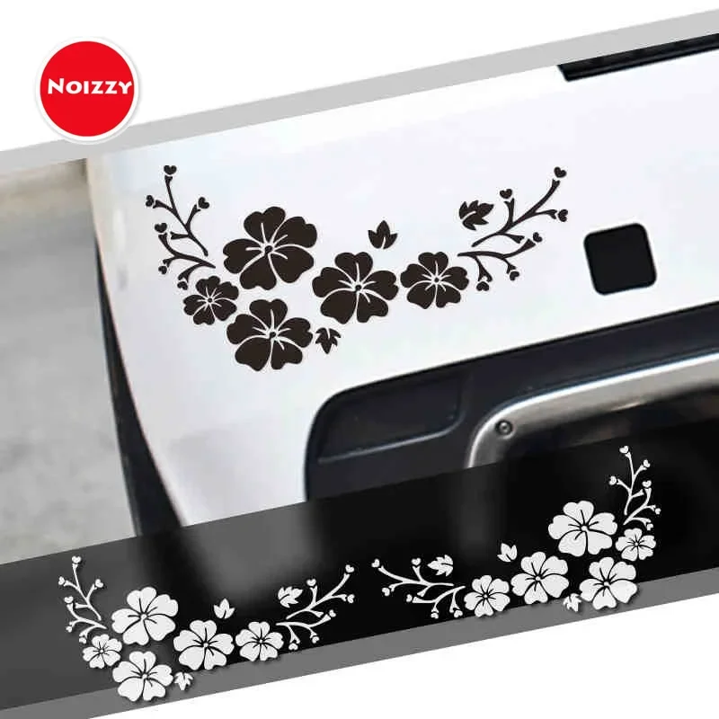 

Noizzy Plum Blossom Reflective Vinyl Car Stickers - Floral Windshield Decals for Women SUV, Truck, Bike Waterproof UV Resistant