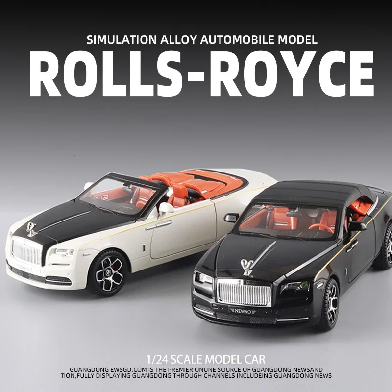 

Модель автомобиля из сплава 1:24 Rolls Royce Dawn, коллекция автомобилей, Литые металлические игрушечные автомобили, миниатюрная имитация звука и искусственных мышц, подарки для мальчиков