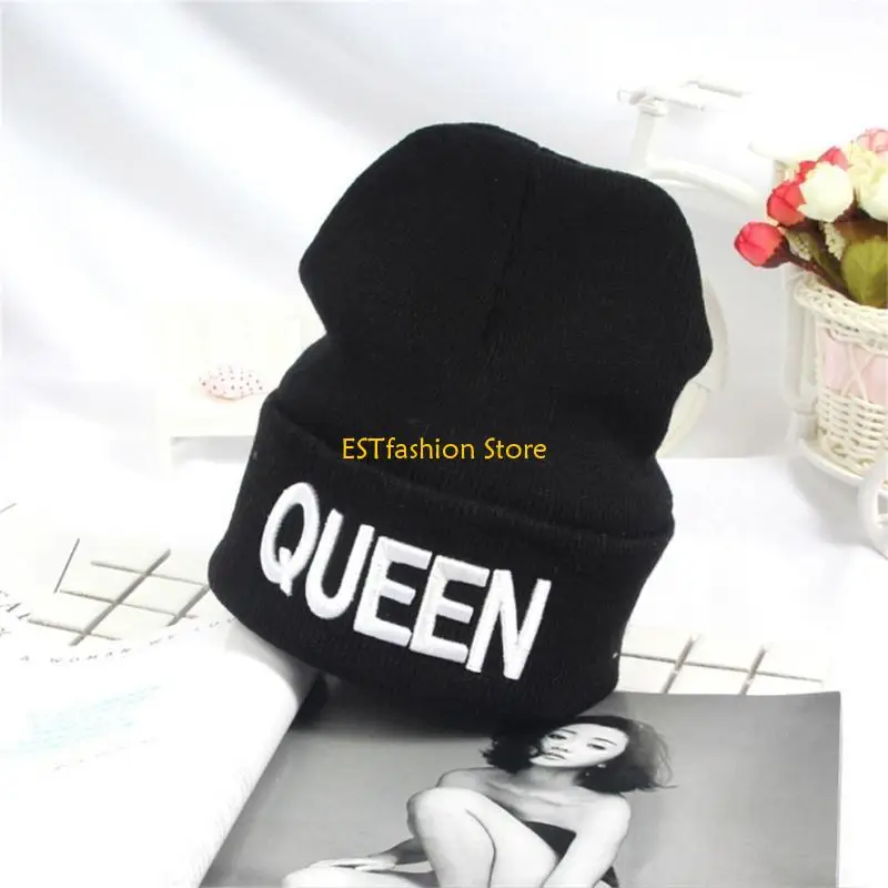

Y5GC Ski Beanie вязаная шляпа Bonnet King Queen Hat Hat Shul