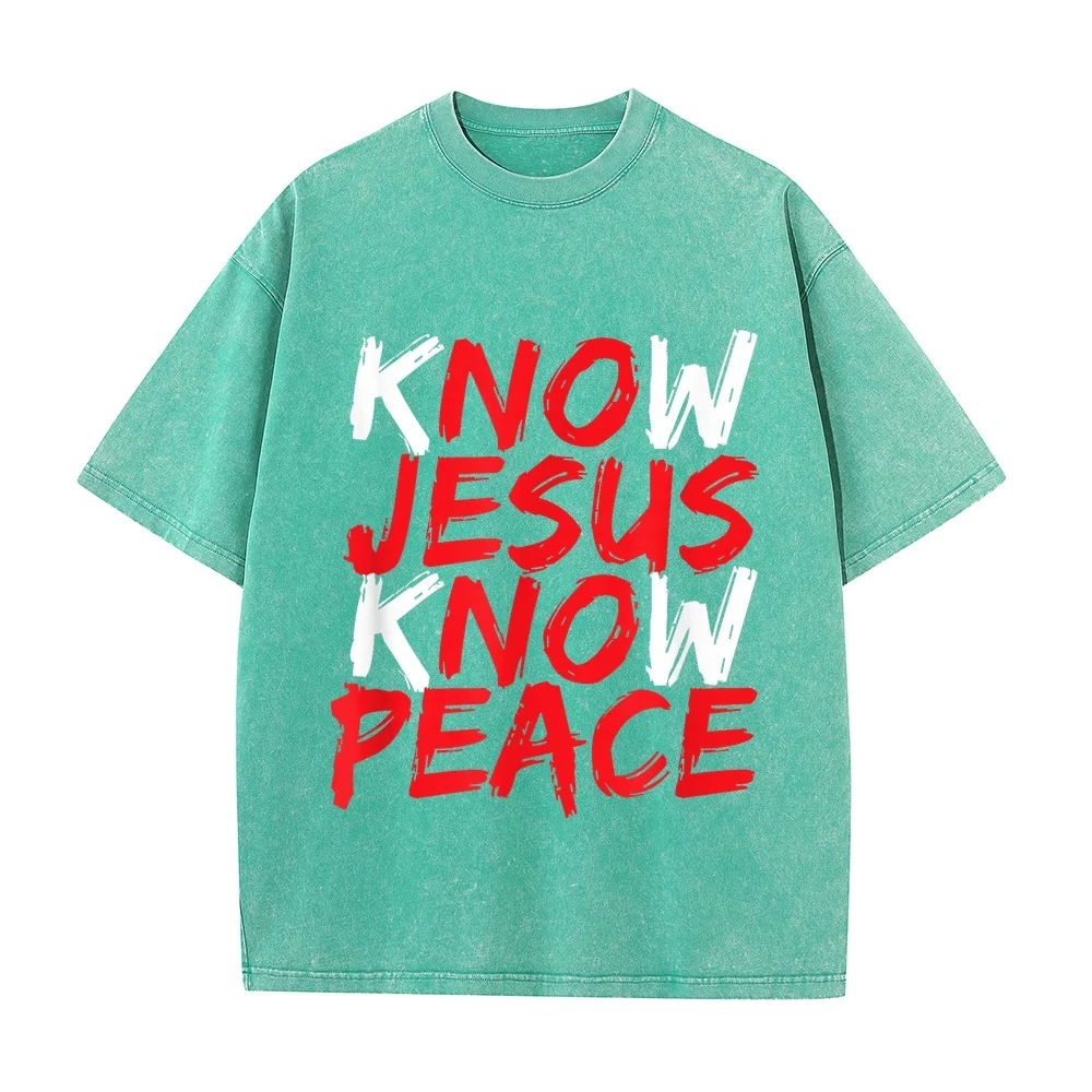 Christian Jesus Bible Verse Scripture Know Peace T-Shirt Футболка Y2k Ropa Hombre Big And Tall Cotton Religious Gift Tee Men