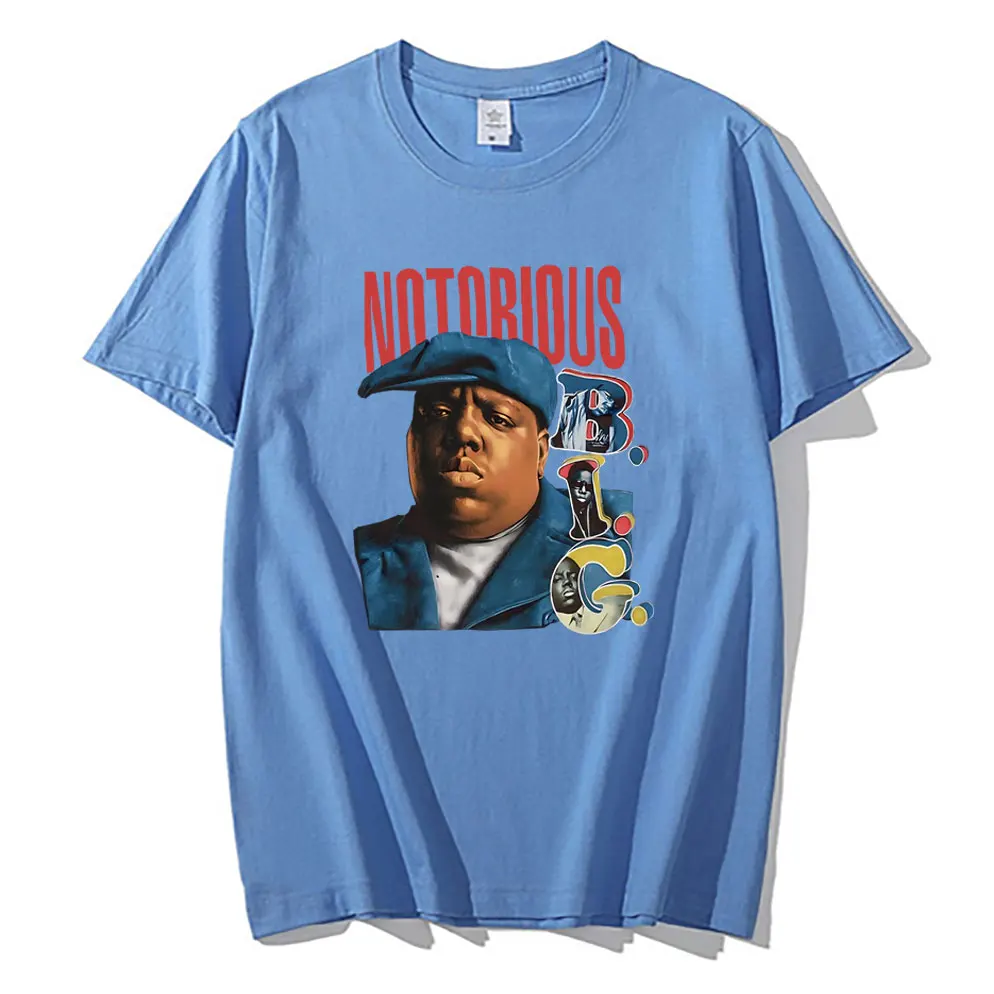 Rapper The Notorious Big Graphic T Shirt Men\'s Pure Cotton Short Sleeve Tees Biggie Smalls Tshirt Men Hip Hop Oversized T-shirts