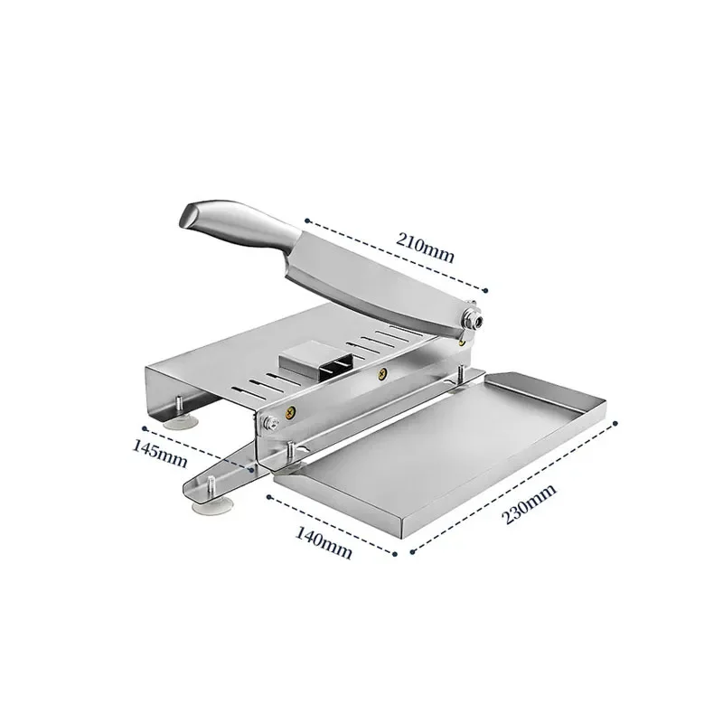 New Commercial Frozen Meat Slicer Manual Stainless Steel Food Cutter Slicing Machine Bone Meat Cutter Chicken Fish Cutting