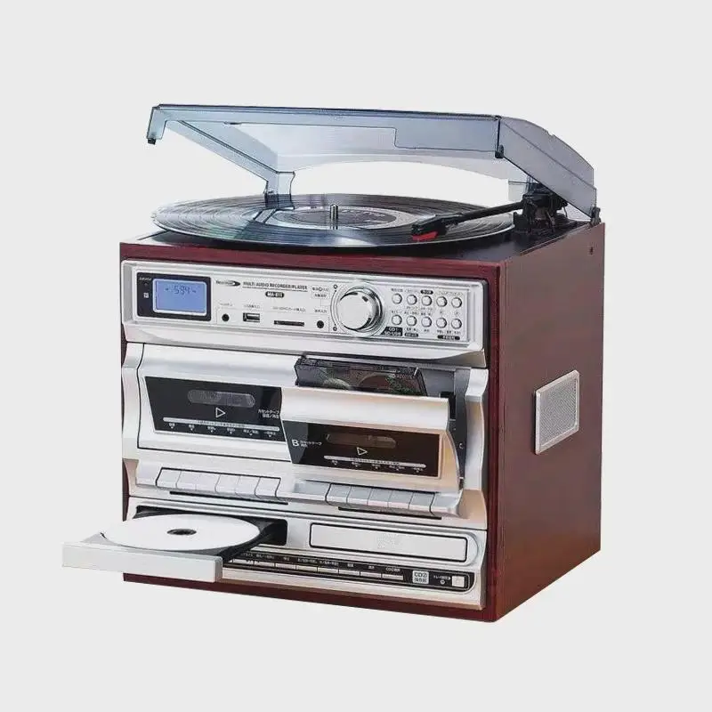 Phonographen-Schallplattenspieler Bluetooth Alter Plattenspieler Europäisches Radio Altes Retro-Bluetooth-CD All in One