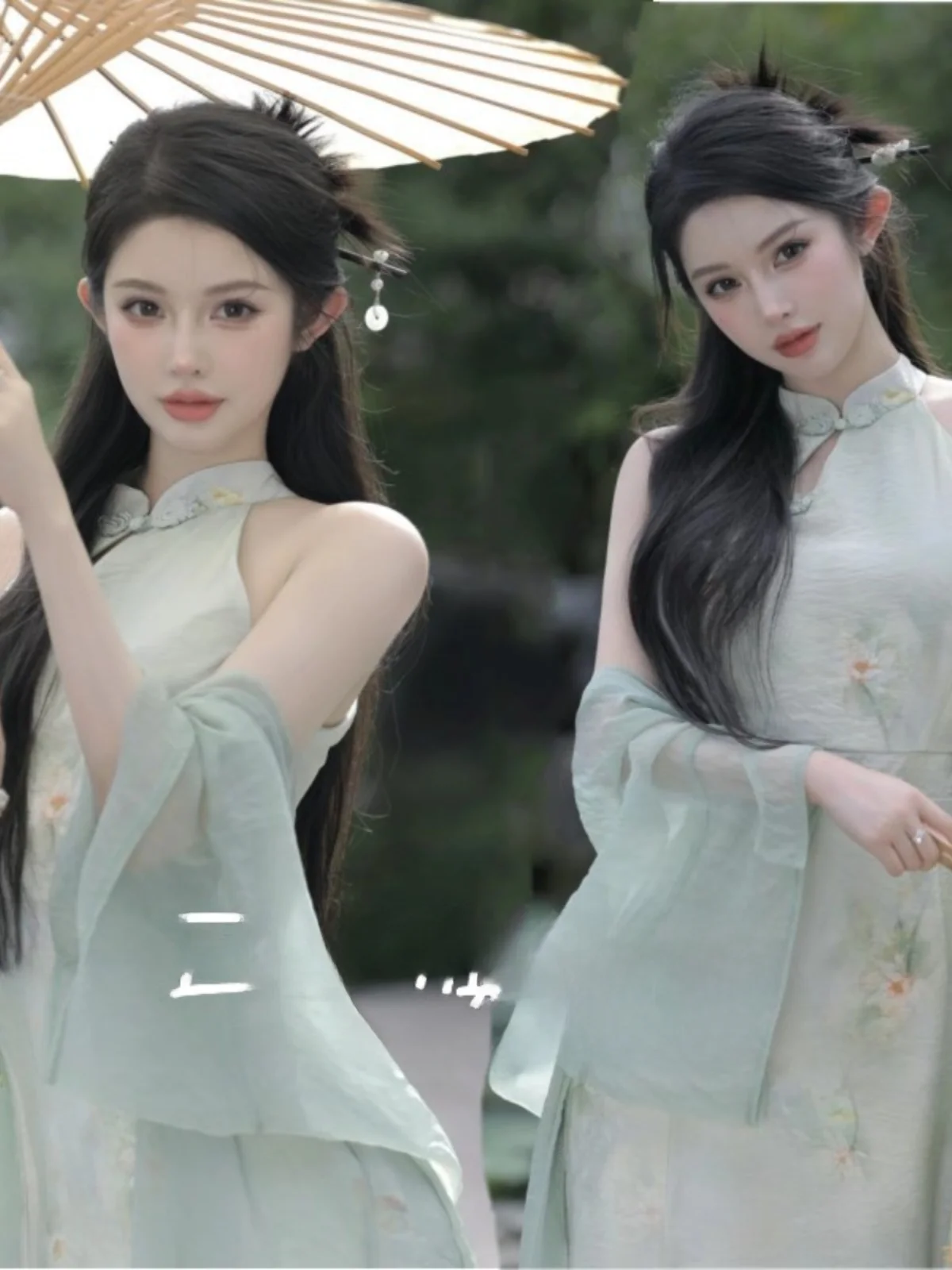 

Новое женское платье в китайском стиле с художественной фотопечатью, с вырезом на шее, в холодных тонах, модифицированный сценический костюм, этническая одежда