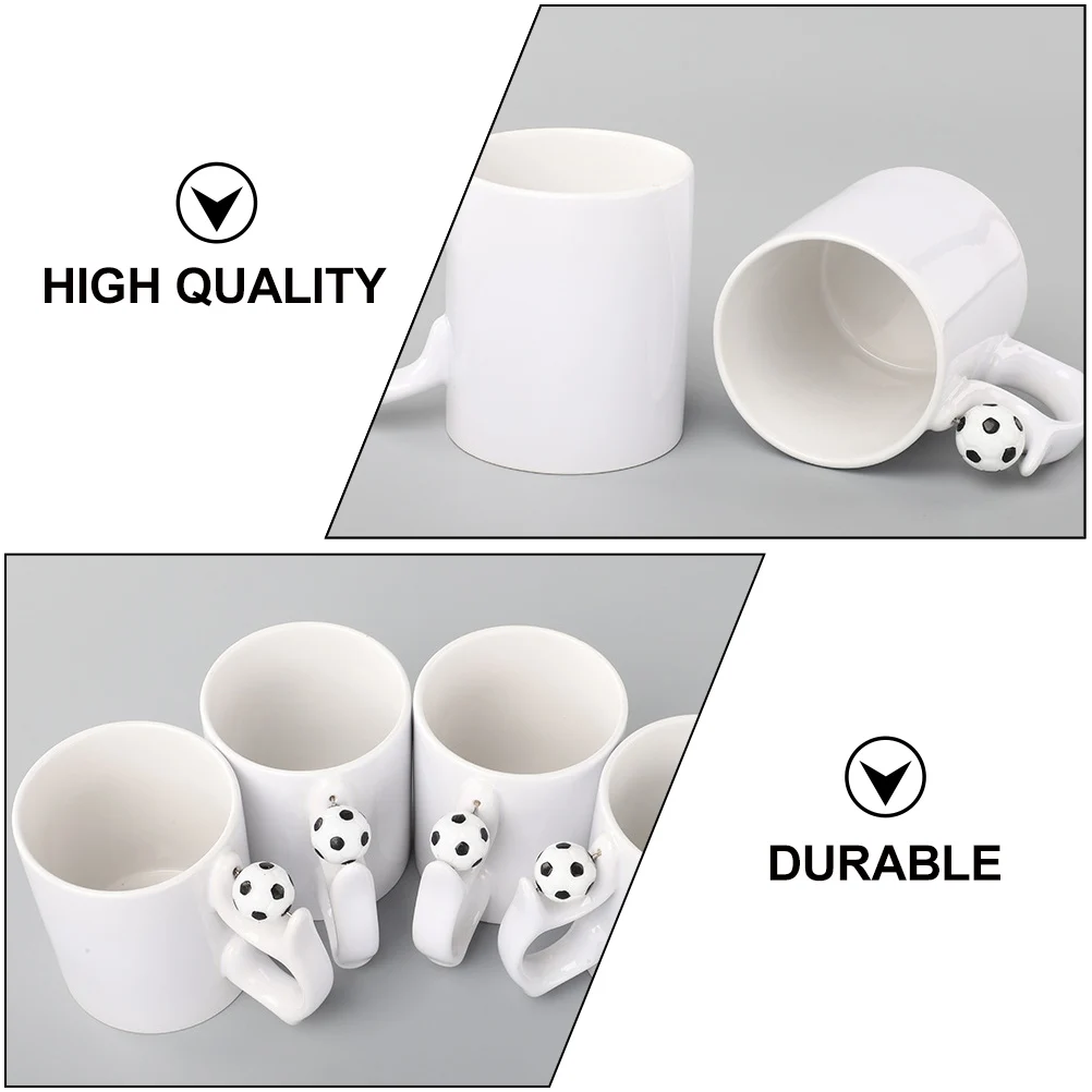 

2 шт. футбольные кружки, керамические кофейные чашки, креативные белые многофункциональные контейнеры для напитков, кружка для посудомоечной машины