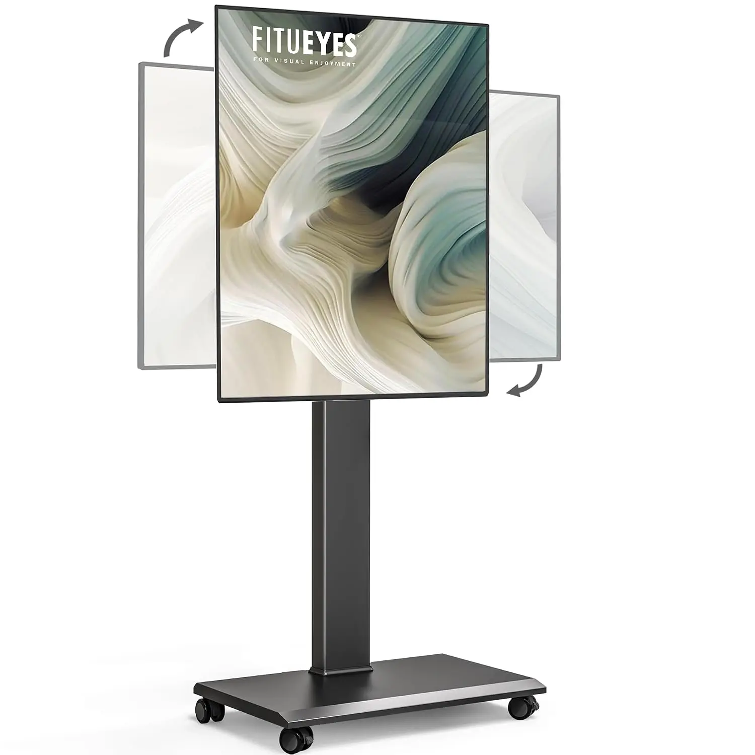 Rolling TV Stand Mobile TV Cart On Wheels For 32-75 Inch TVs, Rotating Swivel Height Adjustable Holds 88 Lbs, Customized