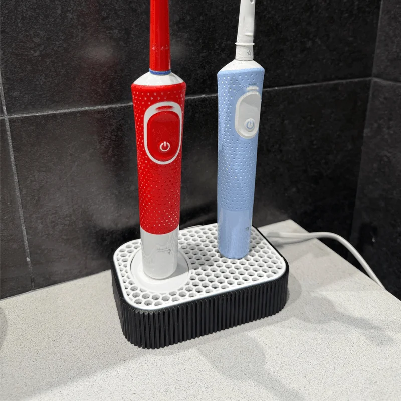 Bathroom Toothbrush Holder,Can Hold Electric Toothbrushes And Charging Base, with Cable Outlet,Electric Toothbrush Desktop Stand