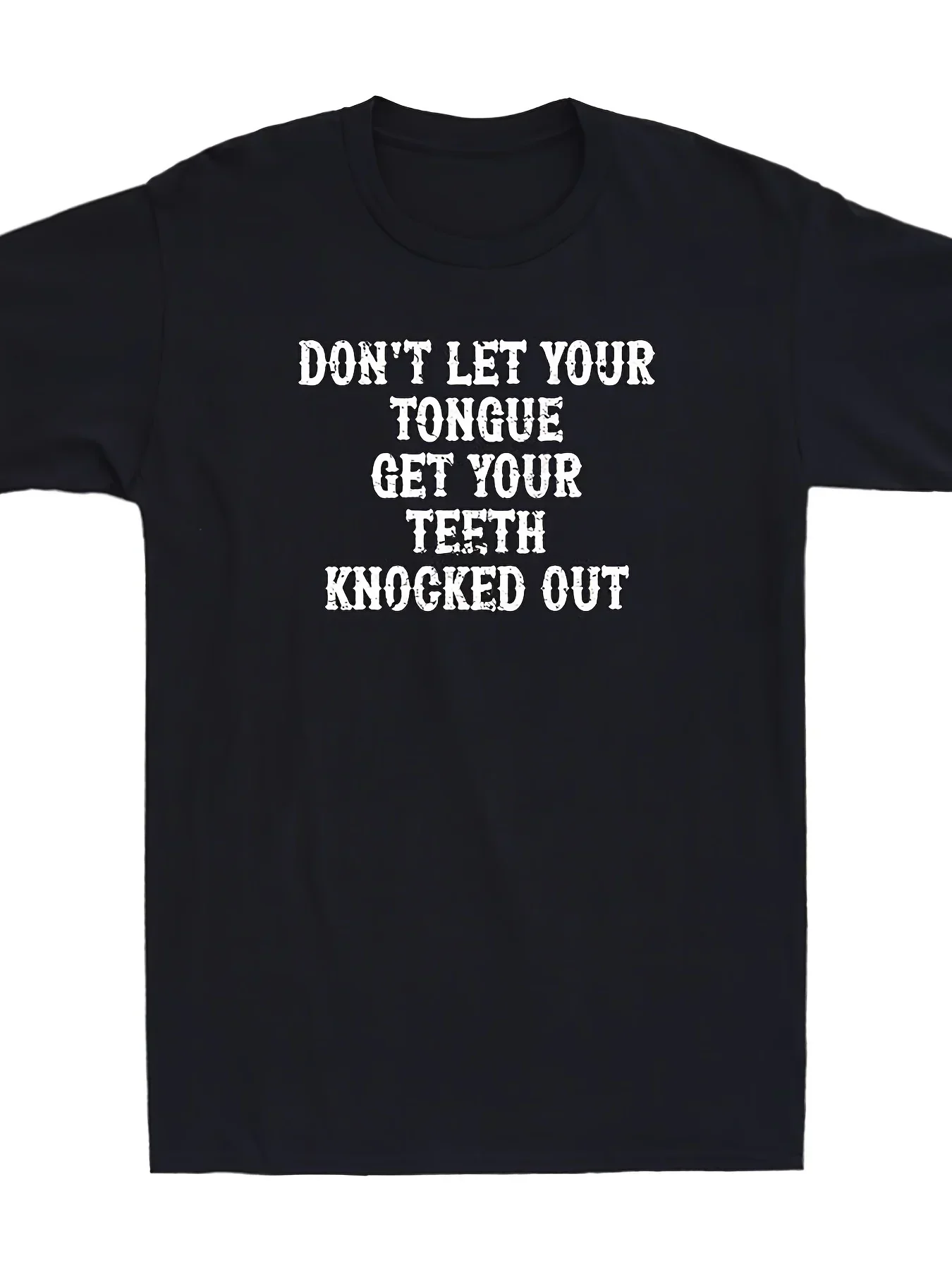 Dark Blue or Black Short Sleeve Men's T-Shirt- Vintage Text 
