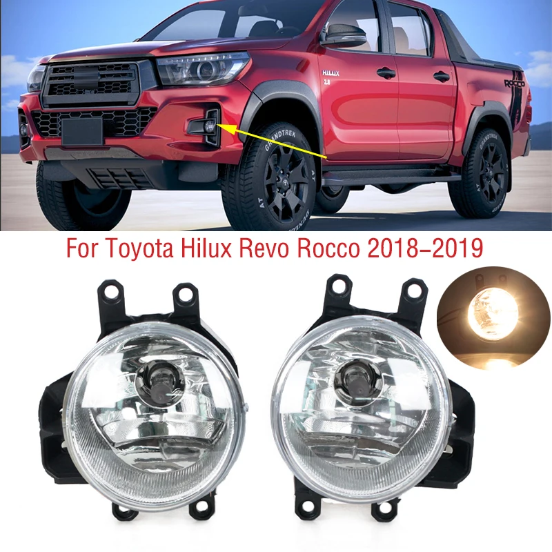 

Car Front Bumper Fog Lamp Light For Toyota Hilux Revo Rocco 2018-2019 Foglight Foglamp With Bulb