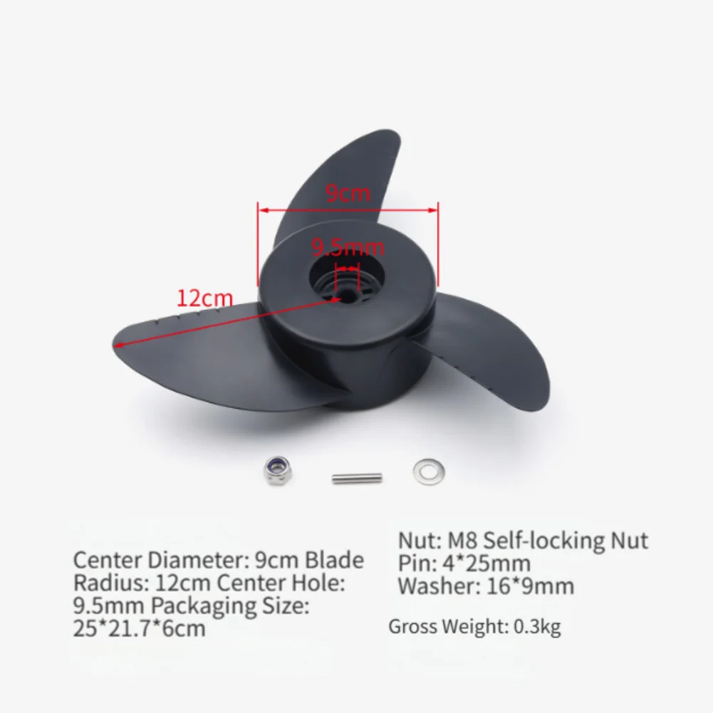 Propeller Replacement Parts Electric Trolling Motor Parts Easy Installation Kit High Speed Propeller For AQUA For Marina