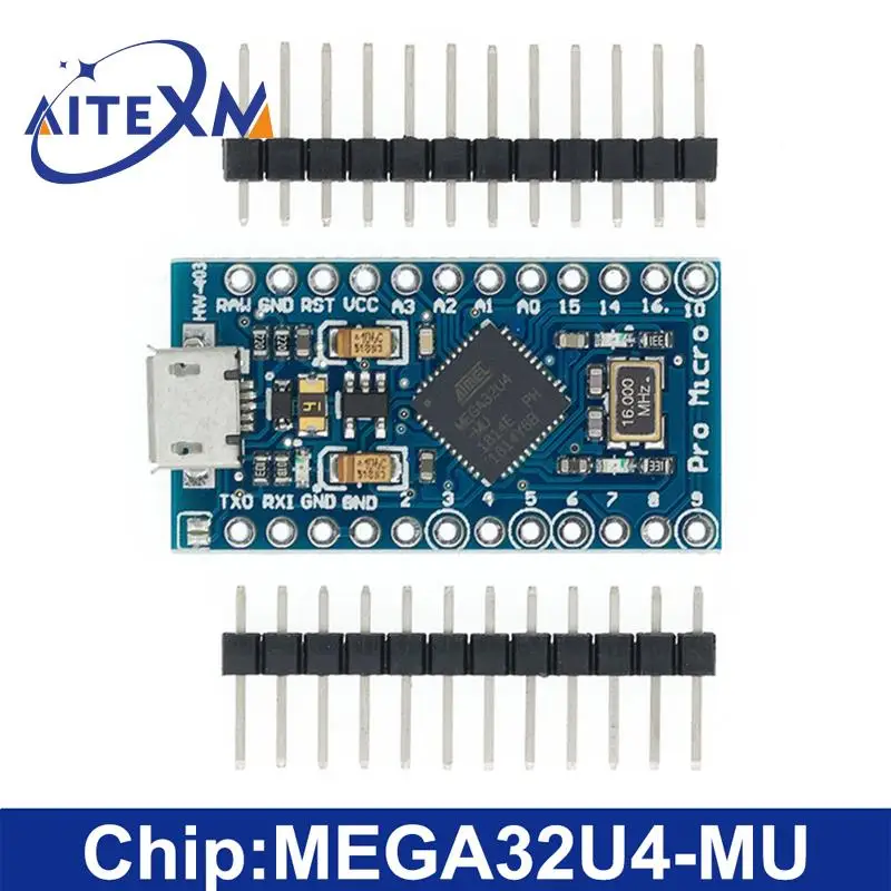 Pro Micro MICRO/TYPE-C USB ATMEGA32U4 Module 5V 16MHz Board For Arduino 32U4 AITEXM