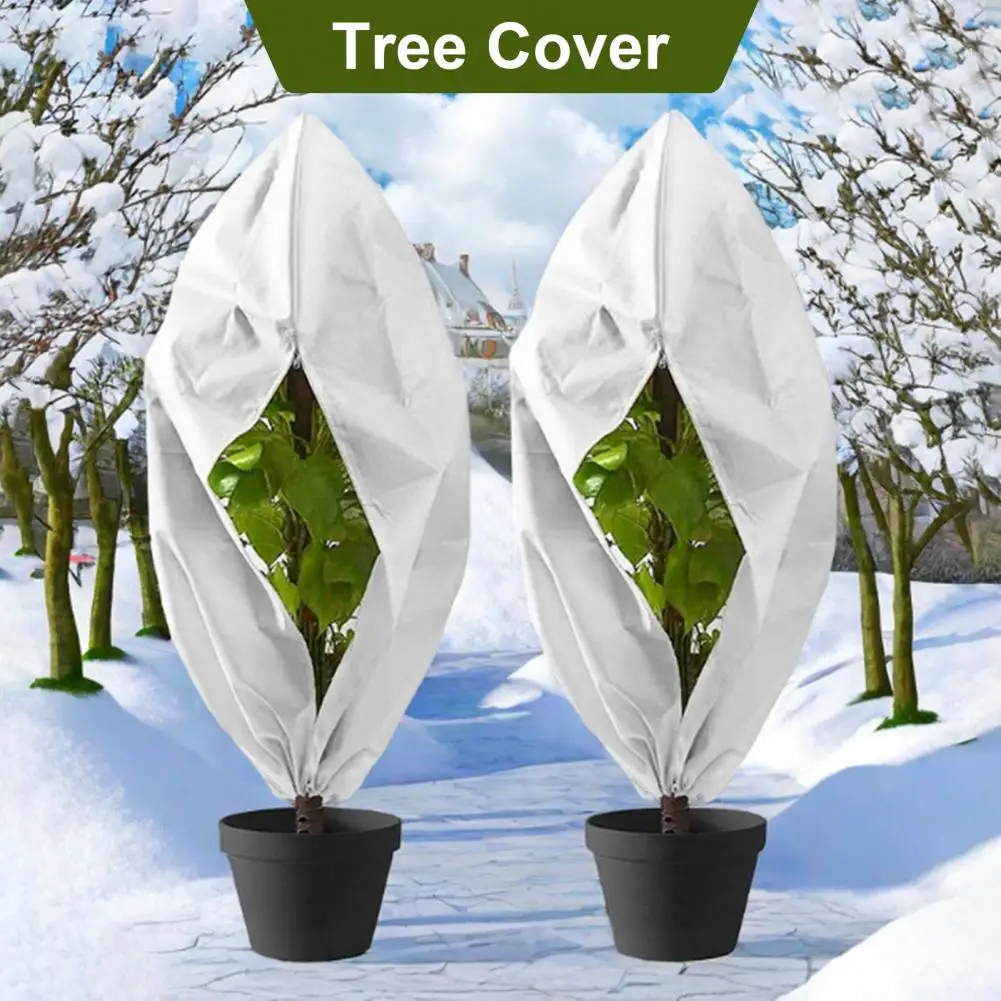 Drawstring Tree Cover Zip up Tree Reusable Plant Covers for Winter Frost Zippered Drawstring Bags for Outdoor Plants