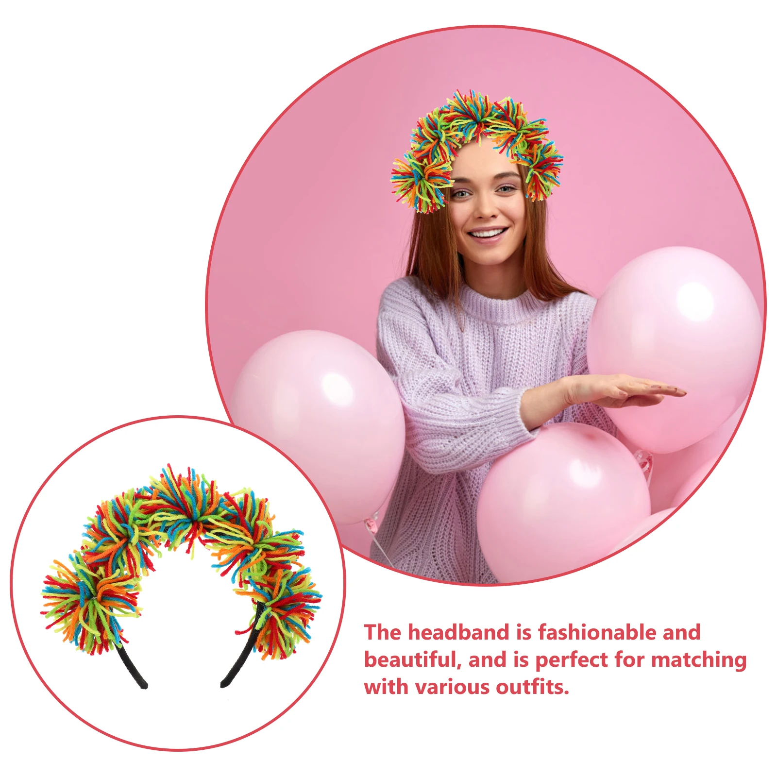 

2 шт. повязка на голову для вечеринки, прочный материал из пряжи, мягкий, удобный, эластичный дизайн, универсальный декор для мероприятий, дня рождения, свадьбы