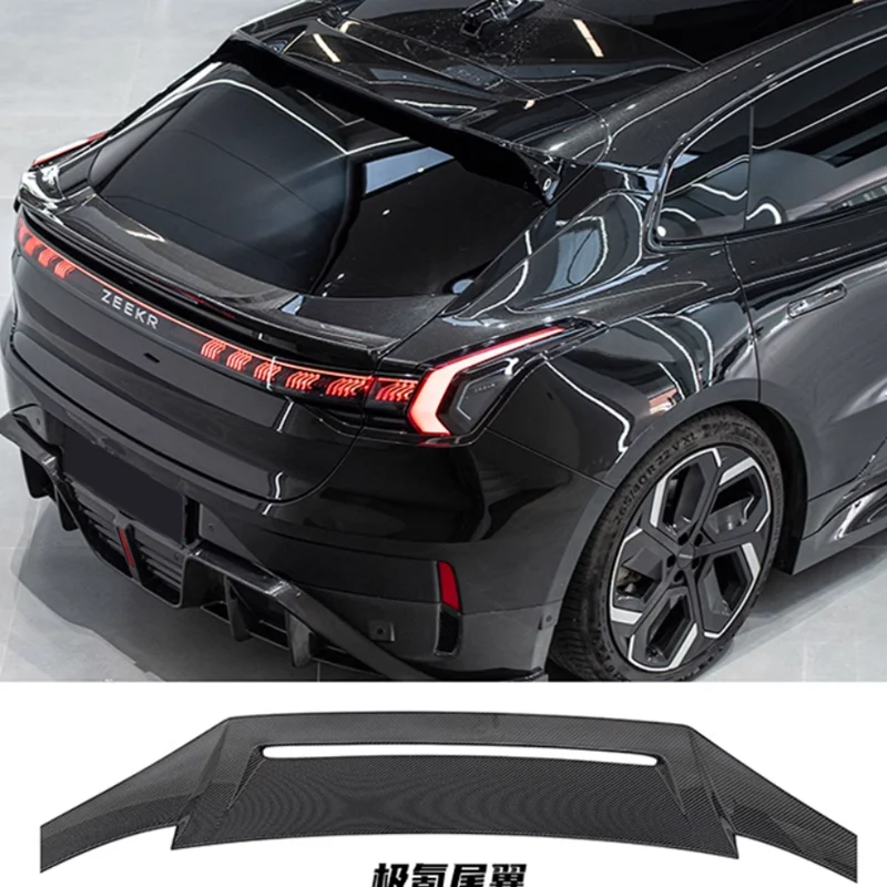 For ZEEKR 001 2021-2023  high quality Carbon Fiber rear boot Wing Spoiler Rear Roof Spoiler Wing Trunk Lip Boot Cover