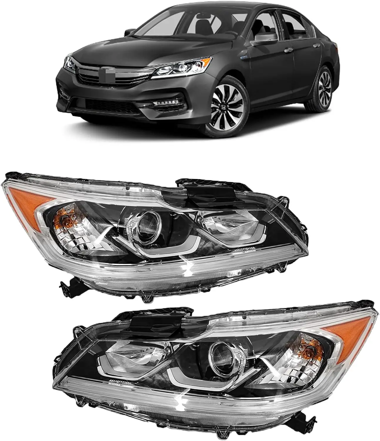 For Honda Accord Low 2016 2017 Full LED Headlight Headlamp Assembly Chrome Left Right Driver LH  33100-T2A-A81 33150-T2A-A81