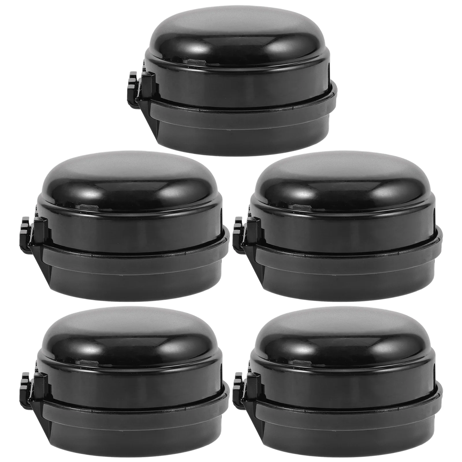 5 uds cubierta de interruptor portátil cerraduras de puerta para niños Firepl cubiertas de perilla de estufa de plástico Protector de cocina negro