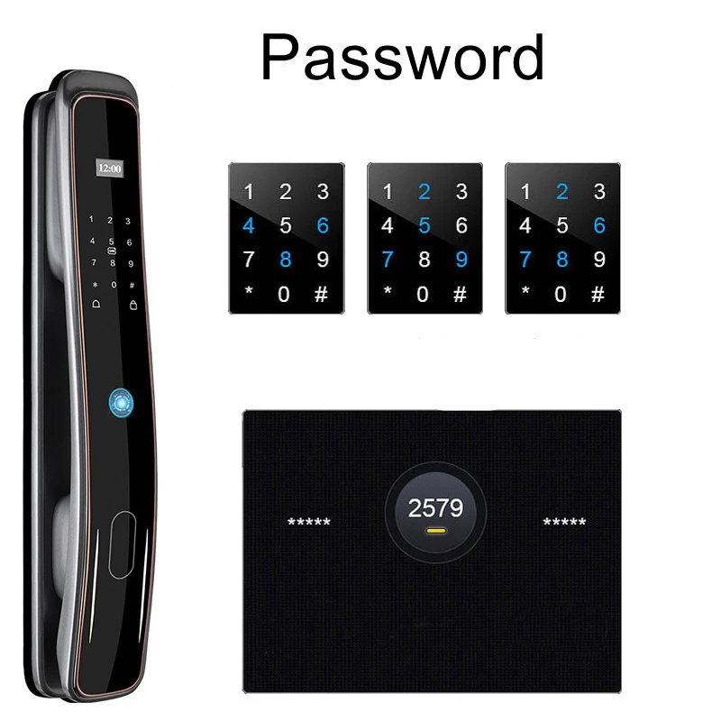 Tuya Wifi APP Smart Fingerprint Door Lock Home Automation Digital Password Keypad IC Card Anti-theft Electronic Lock