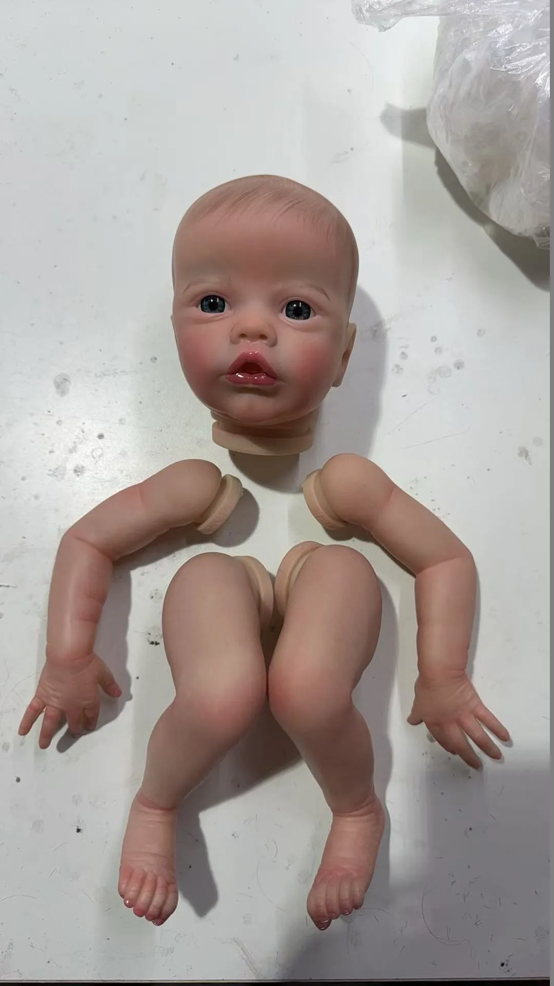 Kit bambola rinata primula da 19 pollici realistico a più strati pittura parti di bambola disegnare a mano i capelli vene visibili con corpo in tessuto