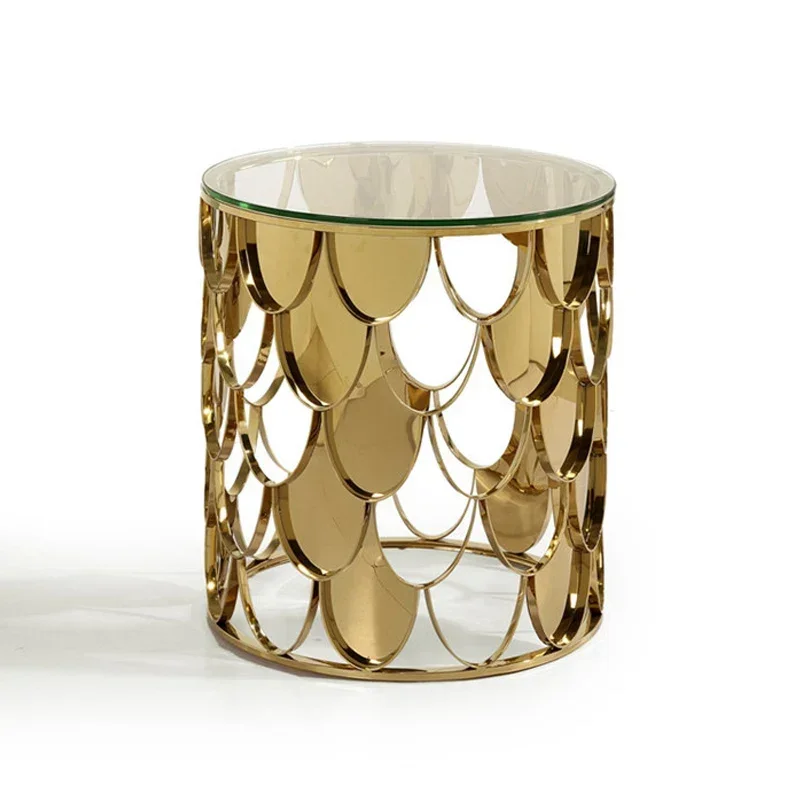 Poisson de luxe léger, table basse en écailles, table d'appoint pour canapé.