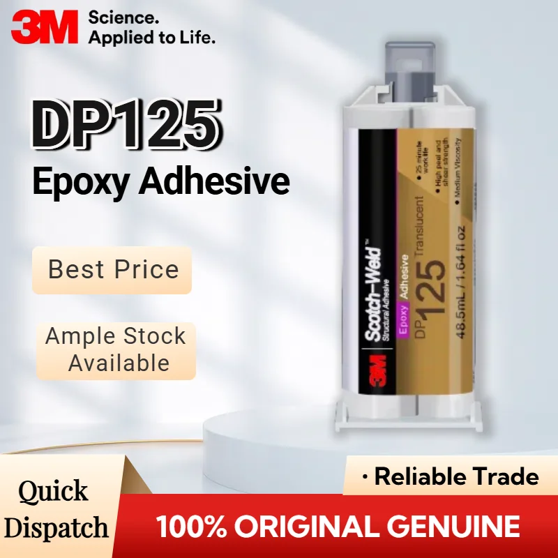 Original 3M DP125 Scotch-Weld Epoxy Adhesive 50ML Translucent Gray 1:1 Flexible Structural Glue for Metal Plastic